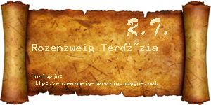 Rozenzweig Terézia névjegykártya
